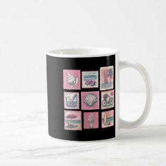 Mug Vacances d'été à la plage côtière rose vintage pou
