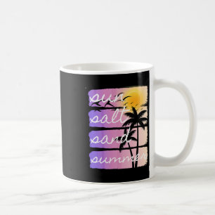 Mug Vacances d'été à la plage Sel Soleil Sable Coucher