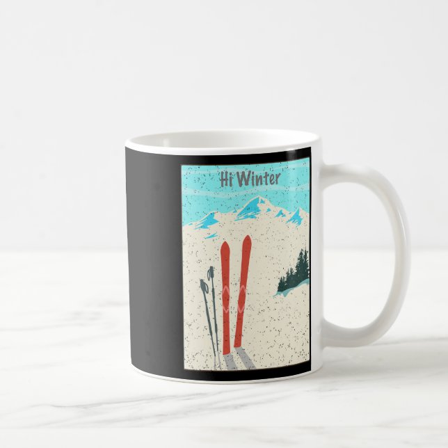 Mug Vacances d'hiver Noël Ski X-mas Skiing Skieur  (Droite)