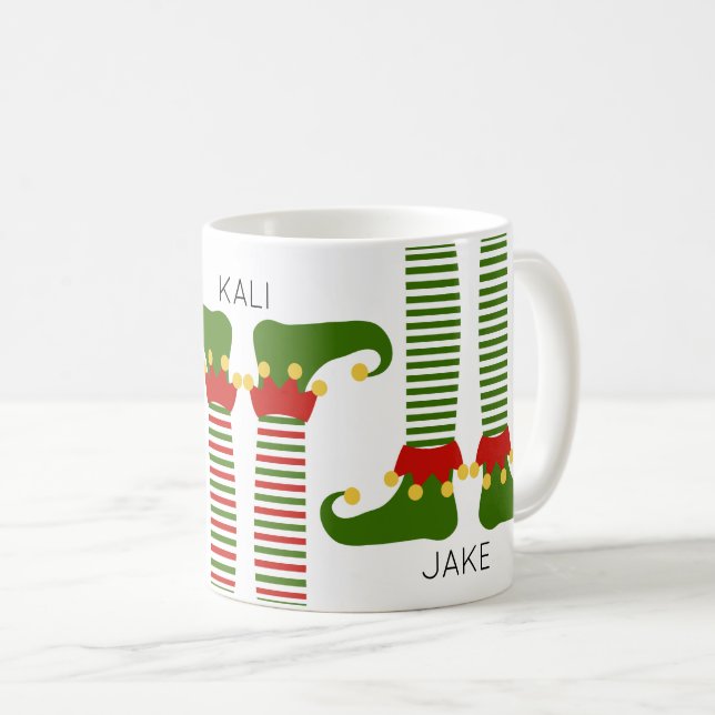 Mug Vacances Elf Famille Enfants Noms Noël Musique Amu (Devant droit)