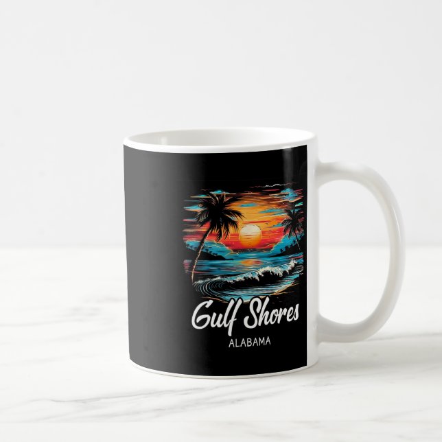 Mug Vacances en famille Retro Sunset Alabama Gulf Shor (Droite)