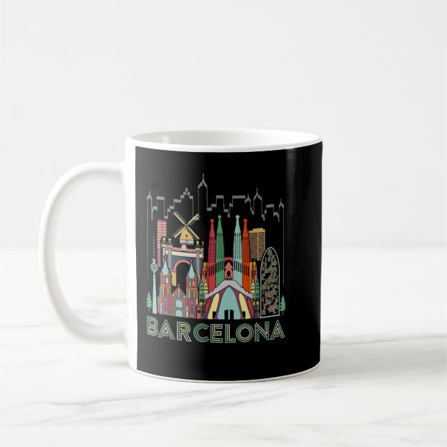 Mug Vacances Espagne Barcelone Vacances Cadeau Design  (Gauche)