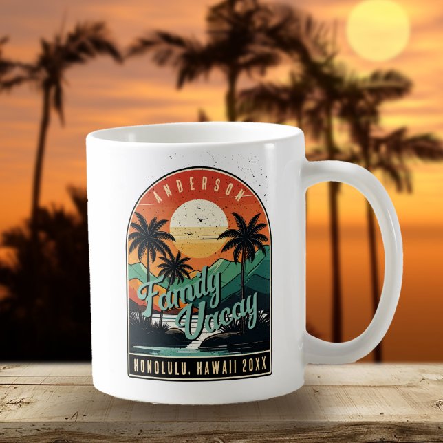 Mug Vacances familiales tropicales rétro ID1135 (Créateur téléchargé)