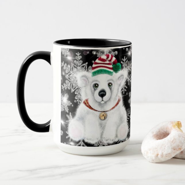 Mug Vacances festives mignonnes parties scintillant d' (Avec donut)