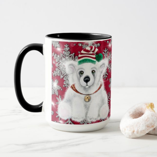 Mug Vacances festives mignonnes parties scintillant d' (Avec donut)