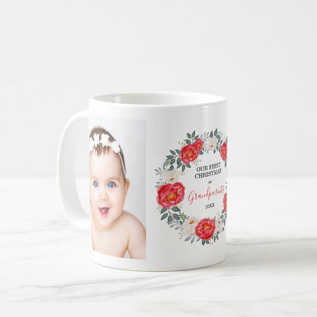 Mug Vacances florales de photo de premiers (Devant gauche)