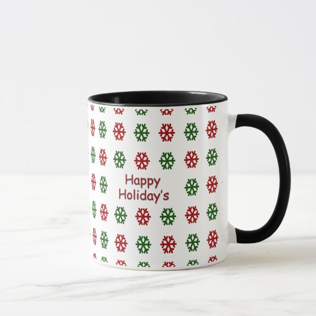 Mug Vacances heureuses avec un motif de flocon de (Droite)