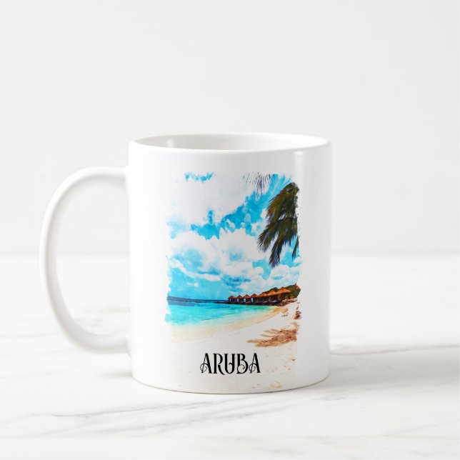 Mug Vacances minime sur l'île des Caraïbes à Aruba (Gauche)