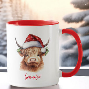 Mug Vacances Noël Noël de la vache de Highland Santa H
