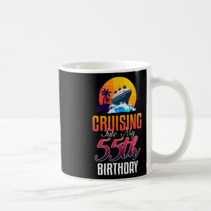 Mug Vacances sur un bateau de croisière 55 ans Anniver