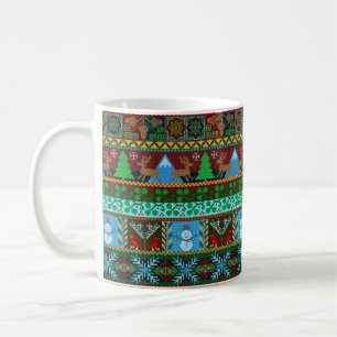 Mug Vacances tricotées de renne de motif de chandail