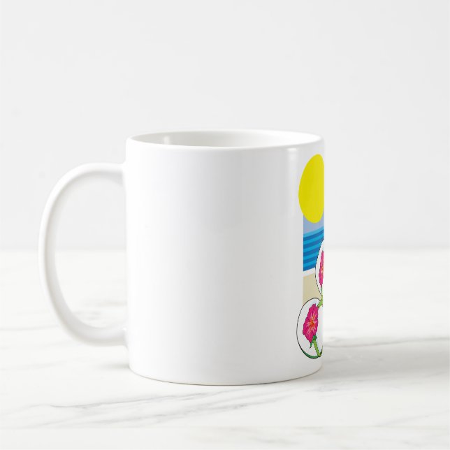 Mug Vacances tropicales sur la plage noix de coco fleu (Gauche)