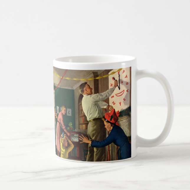 Mug Vacances vintage, minuit du Nouvel An (Droite)