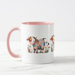 Mug Vache à écorce lunaire aux accents floraux