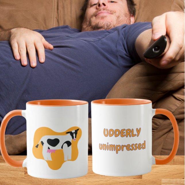Mug Vache à mourir de rire, vraiment pas impressionnée (Créateur téléchargé)