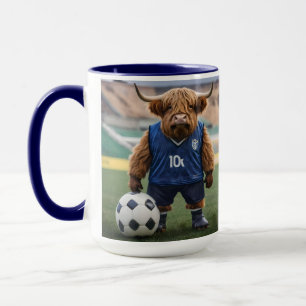 Mug Vache Amusante Des Highlands, Vêtue Pour Le Footba