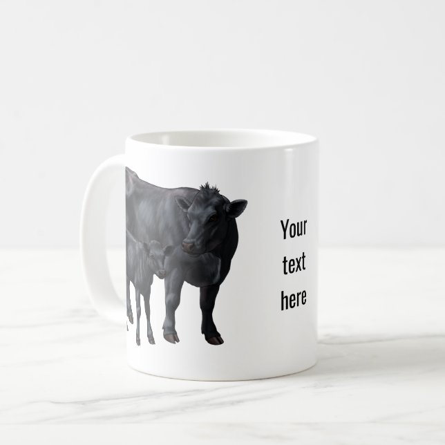 Mug Vache Angus Noire et veau mignon (Devant gauche)
