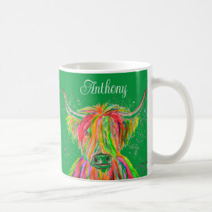 Mug Vache arc-en-ciel Vache Aquarelle Nature Animal de