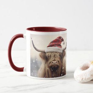 Mug Vache dans un Noël de Noël de chapeau de Père Noël