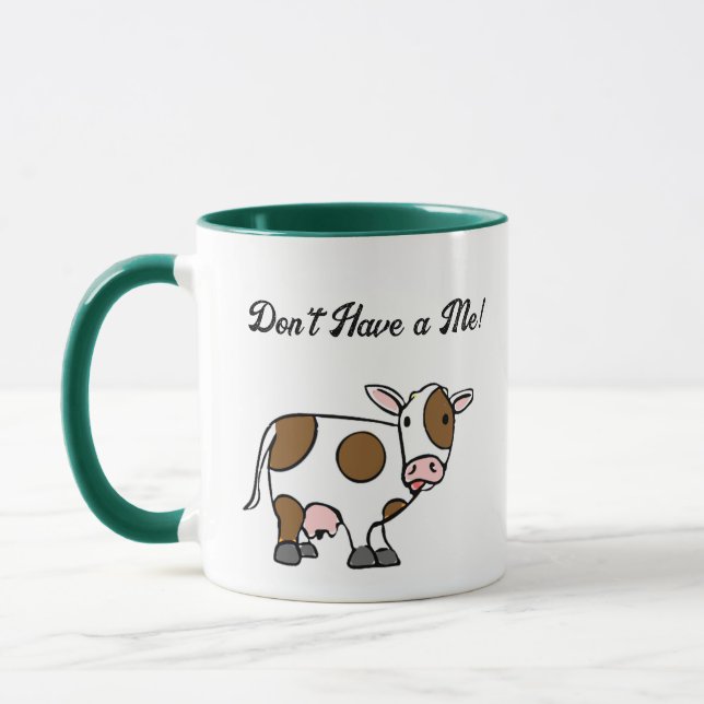 Mug Vache de dessin animé drôle avec une attitude d'an (Gauche)