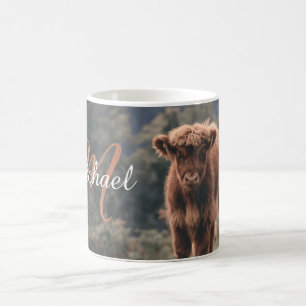 Mug Vache de Highland calvaire herbe d'automne monogra