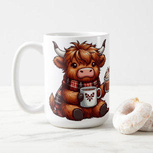 Mug Vache de Highland qui savoure des boissons chaudes