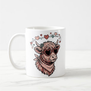 Mug Vache de la Saint-Valentin mignonne Gravure vintag