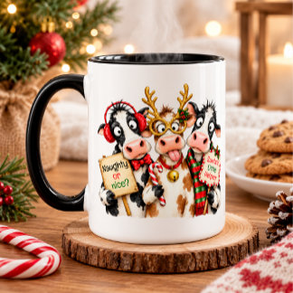 Mug Vache de Noël drôle