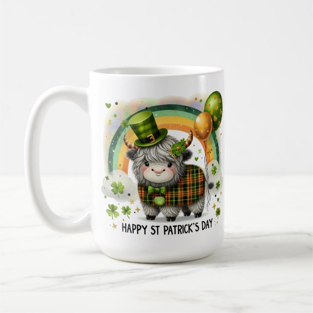 Mug Vache des Highlands chanceuse - Saint-Patrick (Gauche)