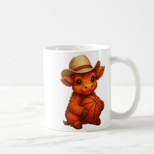 Mug Vache des Highlands mignonne amateur de basket-bal