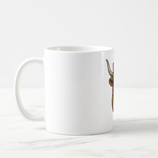 Mug Vache des Highlands mignonne avec des lunettes à m (Gauche)
