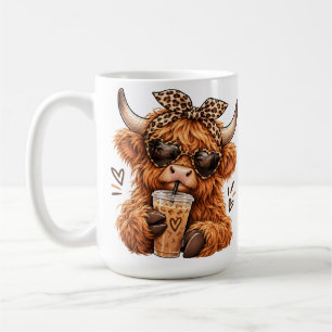 Mug Vache des Highlands Mignonne Impression Léopard Am