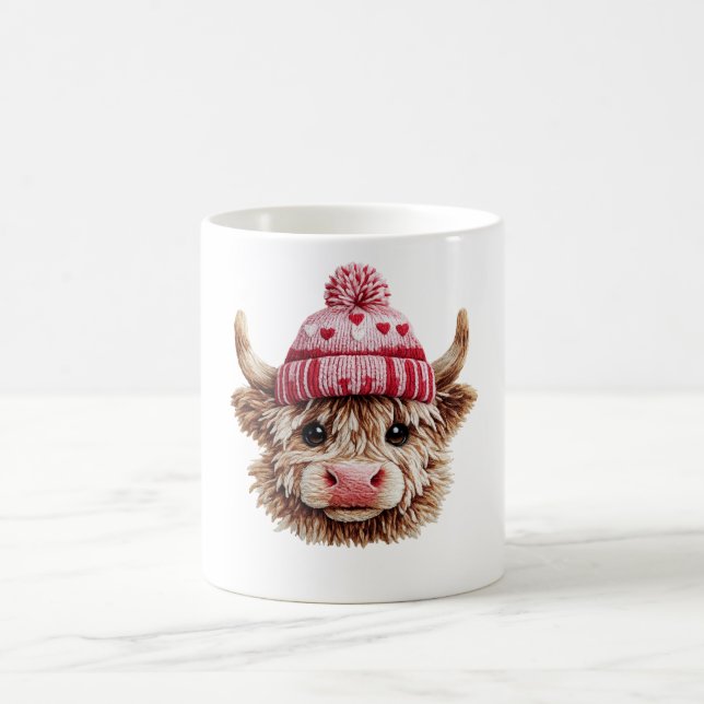 Mug Vache des Highlands Saint-Valentin Mignonne Vache  (Centre)