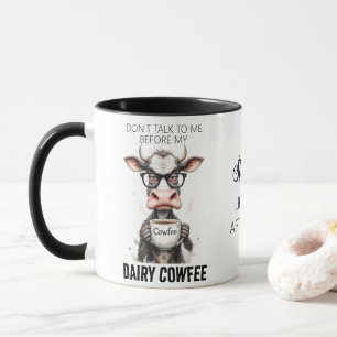 Mug Vache drôle Boire de la typographie du café