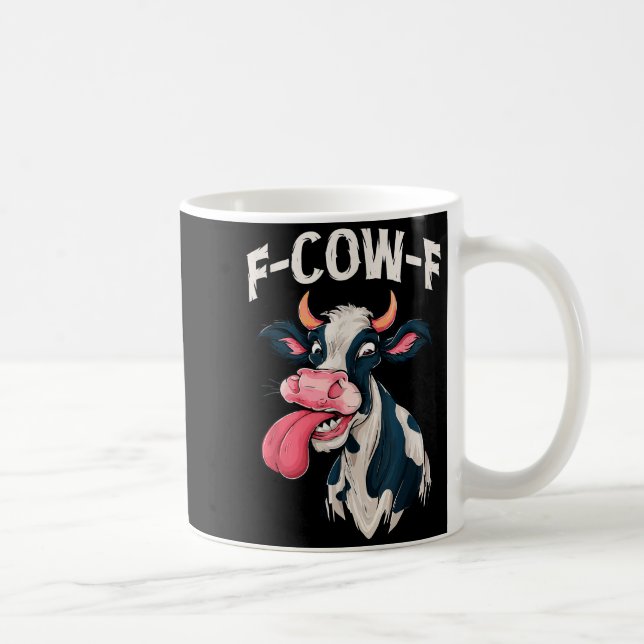 Mug Vache drôle mème Fvache Vache Hommes Femmes  (Droite)