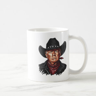Mug Vache drôle Western Donald Trump Drapeau américain