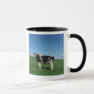 Mug Vache du Holstein se tenant dans le domaine,