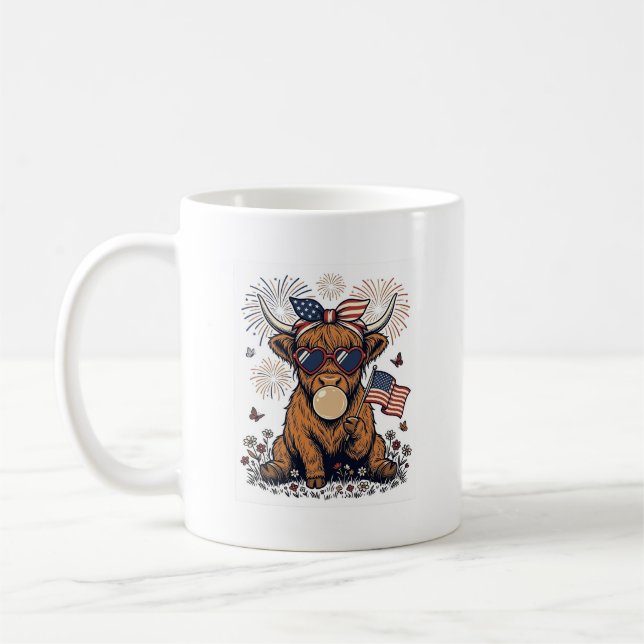 Mug Vache écossaise patriotique Bubblegum Gravure vint (Gauche)