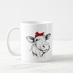 Mug Vache en Bandana Rouge drôle
