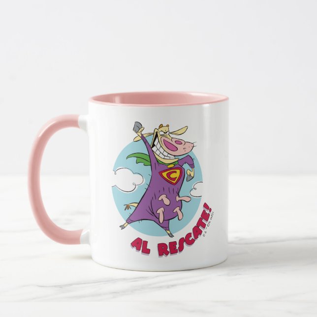 Mug Vache et poulet Super Vache Al Rescate! (Gauche)