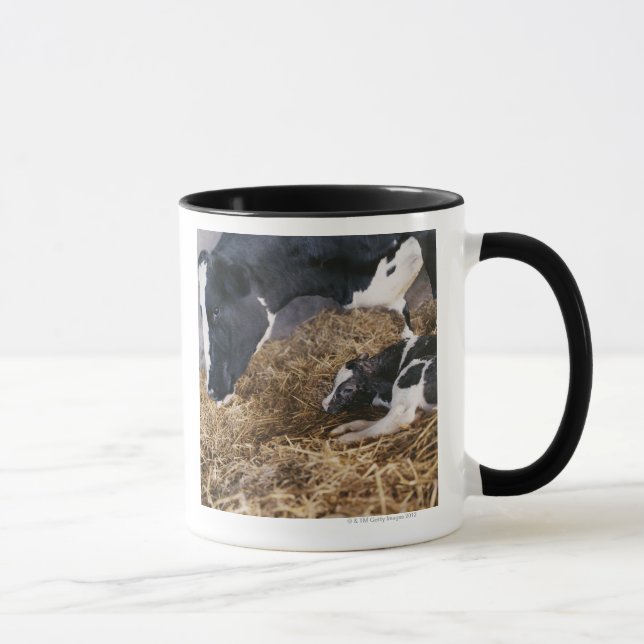 Mug Vache et veau en foin (Droite)