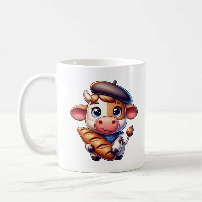 Mug Vache française avec Baguette (Gauche)