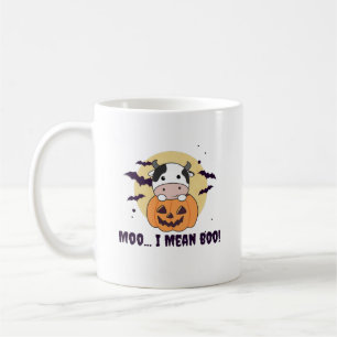 Mug Vache Ghost Cute Kawaii Halloween Moo I Mean Boo