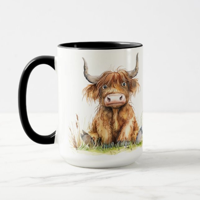 Mug Vache Highland dans les phares (Gauche)