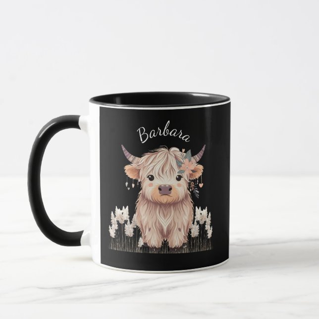Mug Vache Highland moderne (Gauche)