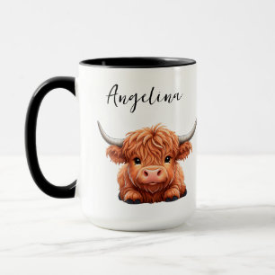 Mug Vache Highland Personnalisée   Animal de Ferme Mig