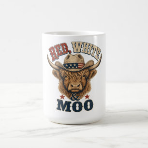 Mug Vache Highland Rouge, Blanc & Moo