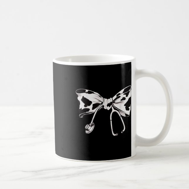 Mug Vache Imprimer Bow Et Stethoscope Infirmière Infir (Droite)