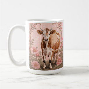 Mug Vache Jersey Adorable Fleur Rose