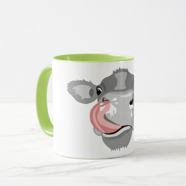 Mug Vache lécher le nez (Devant gauche)